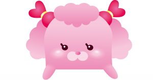 ピンクのプードルイラストのラインスタンプ