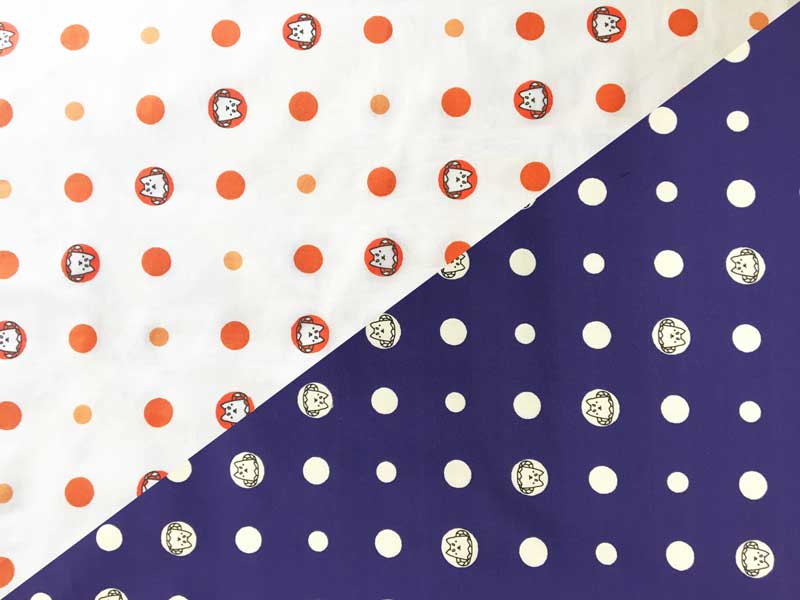 しっぺい君変則豆絞り柄（水玉）赤と紺