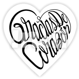 Gracias de corazón en forma de corazón como tipografía.
