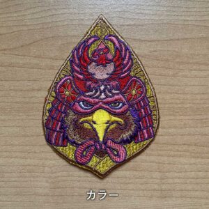 鷹武士（Hawk Samurai）刺繍ワッペン(和っぺん) カラーバージョン