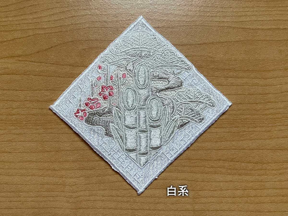 弁天(Benten)刺繍ワッペン(和っぺん) 白系バージョン